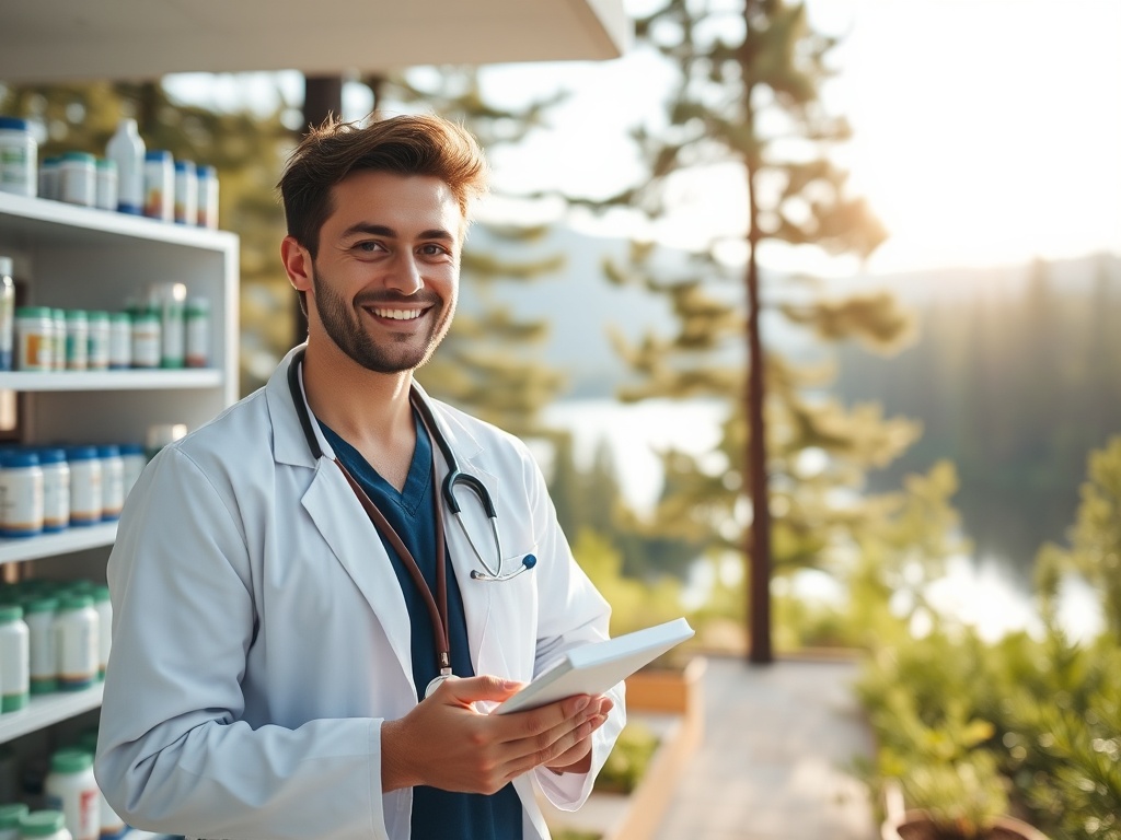 Grafika przedstawiająca zegar i symbole medyczne symbolizujące kolejki do specjalistów w Ełku