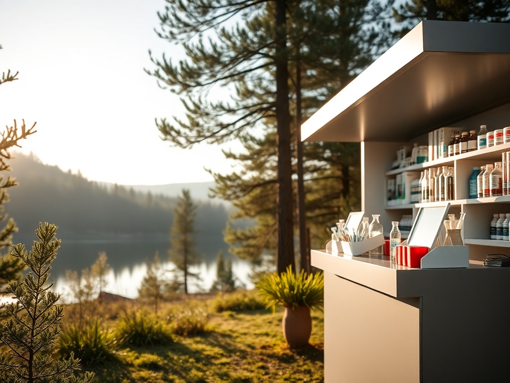 Mapa Ełku z ikonami symbolizującymi placówki medyczne, z naciskiem na dostępność specjalistów i kolejki NFZ